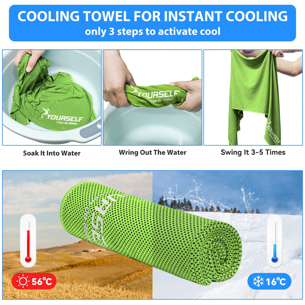 SYOURSELF Cooling Towel, Cooling Towels for Neck,40" x 12"Ice Towel for Instant Cooling Relief, Soft Breathable Chilly Towel, Perfect Yoga, Golf, Sports, Gym, Workout, Athletes Towel (1PC-Orange)