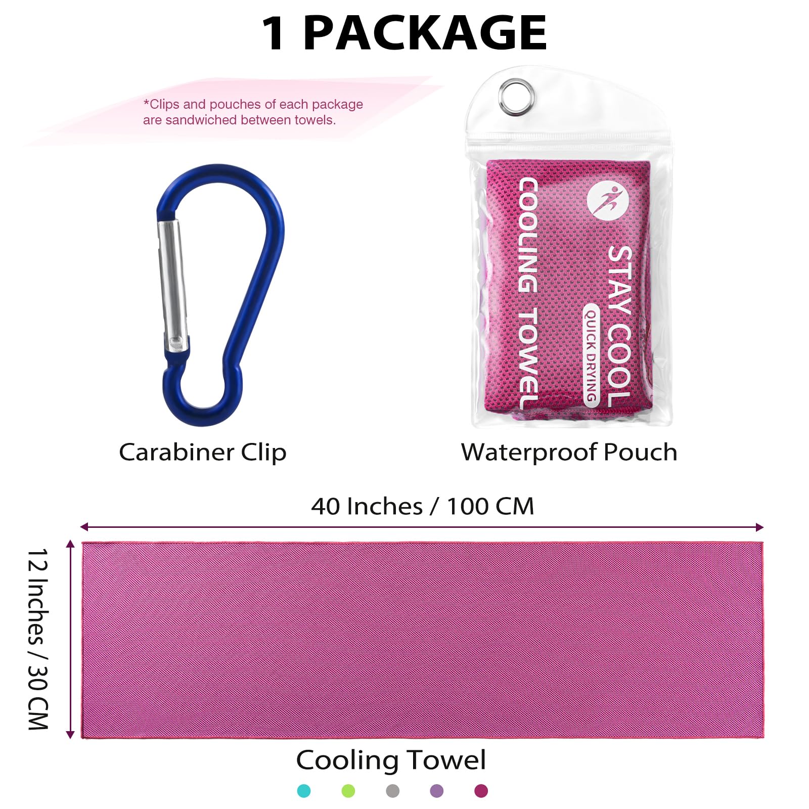 Cooling Towels - 5 Pack Gym Towels, Gym Towel for Working Out, Yoga Towel, Quick Dry Towel for Running, Camping, Fitness & More Activities