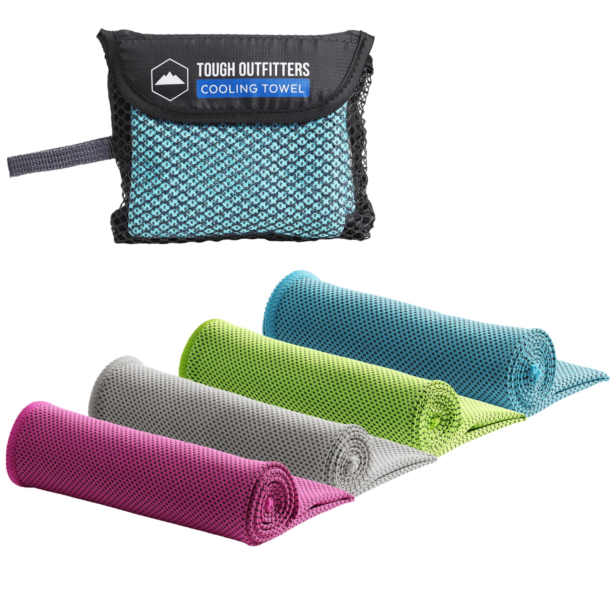 Tough Outdoors Cooling Towels for Neck Face - Neck Cooling Towel for Hot Weather Yoga Sports Golf Sweat - Instant Cold Towel