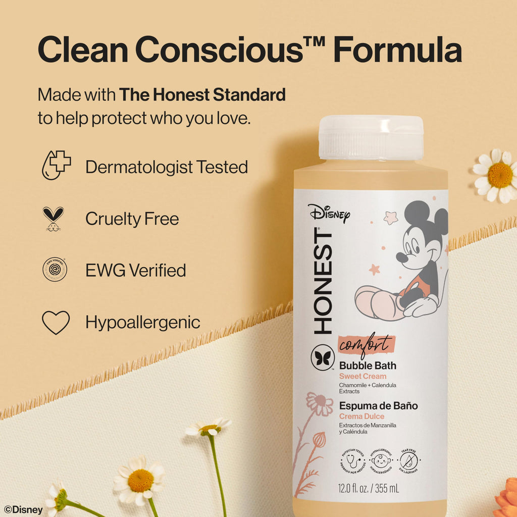 The Honest Company Foaming Bubble Bath, Naturally Derived, Tear-free, Hypoallergenic, Citrus Vanilla Refresh, 12 fl oz