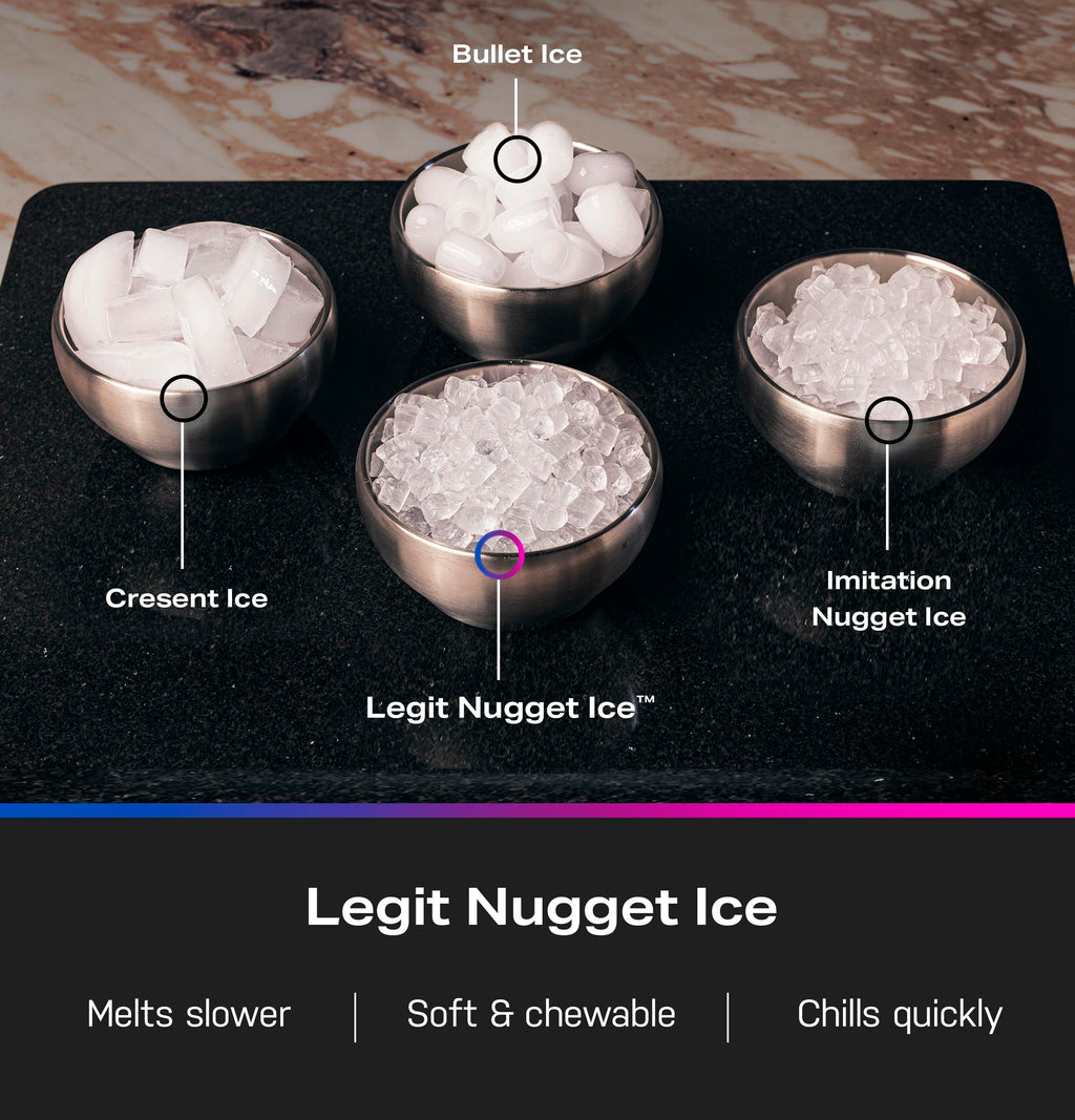 GE Profile Opal Ultra, Countertop Nugget Ice Maker, 1 Gal XL Side Tank, *Amazon Exclusive*, 38 lbs/Day, Pebble Pellet Crushed Ice Machine, WiFi Black Stainless Steel