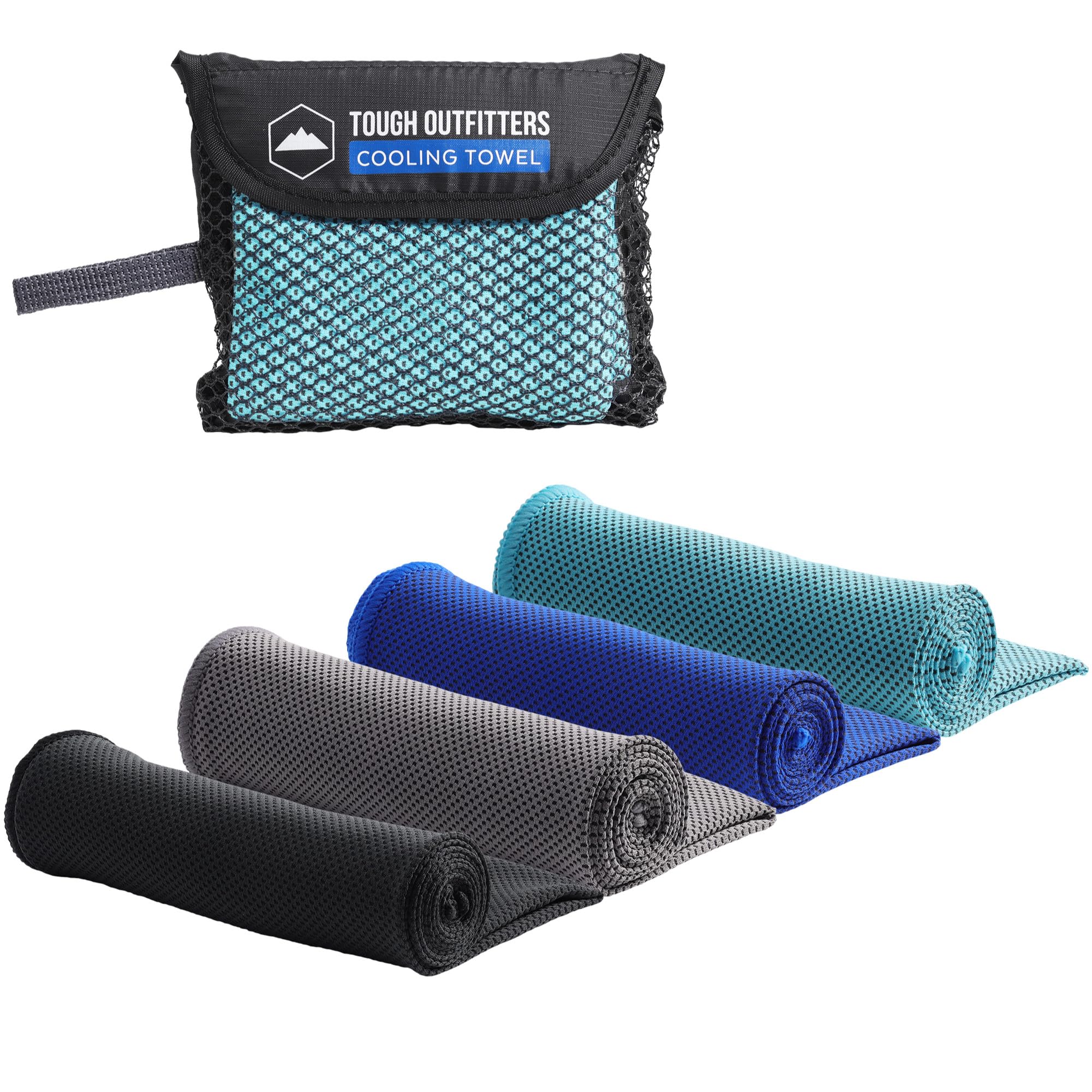 Tough Outdoors Cooling Towels for Neck Face - Neck Cooling Towel for Hot Weather Yoga Sports Golf Sweat - Instant Cold Towel
