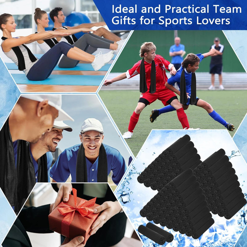 Hosuly 1000 Pack Cooling Towels Bulk 40 x 12 Inch Large Chilly Breathable Sweat Sports Cold Towels Sublimation Microfiber Ice Neck Rag for Hot Weather Workout Gym Team Gift (Dark Blue)