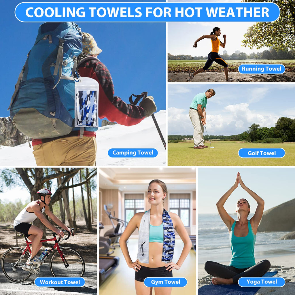 SYOURSELF Cooling Towel, Cooling Towels for Neck,40" x 12"Ice Towel for Instant Cooling Relief, Soft Breathable Chilly Towel, Perfect Yoga, Golf, Sports, Gym, Workout, Athletes Towel (1PC-Orange)