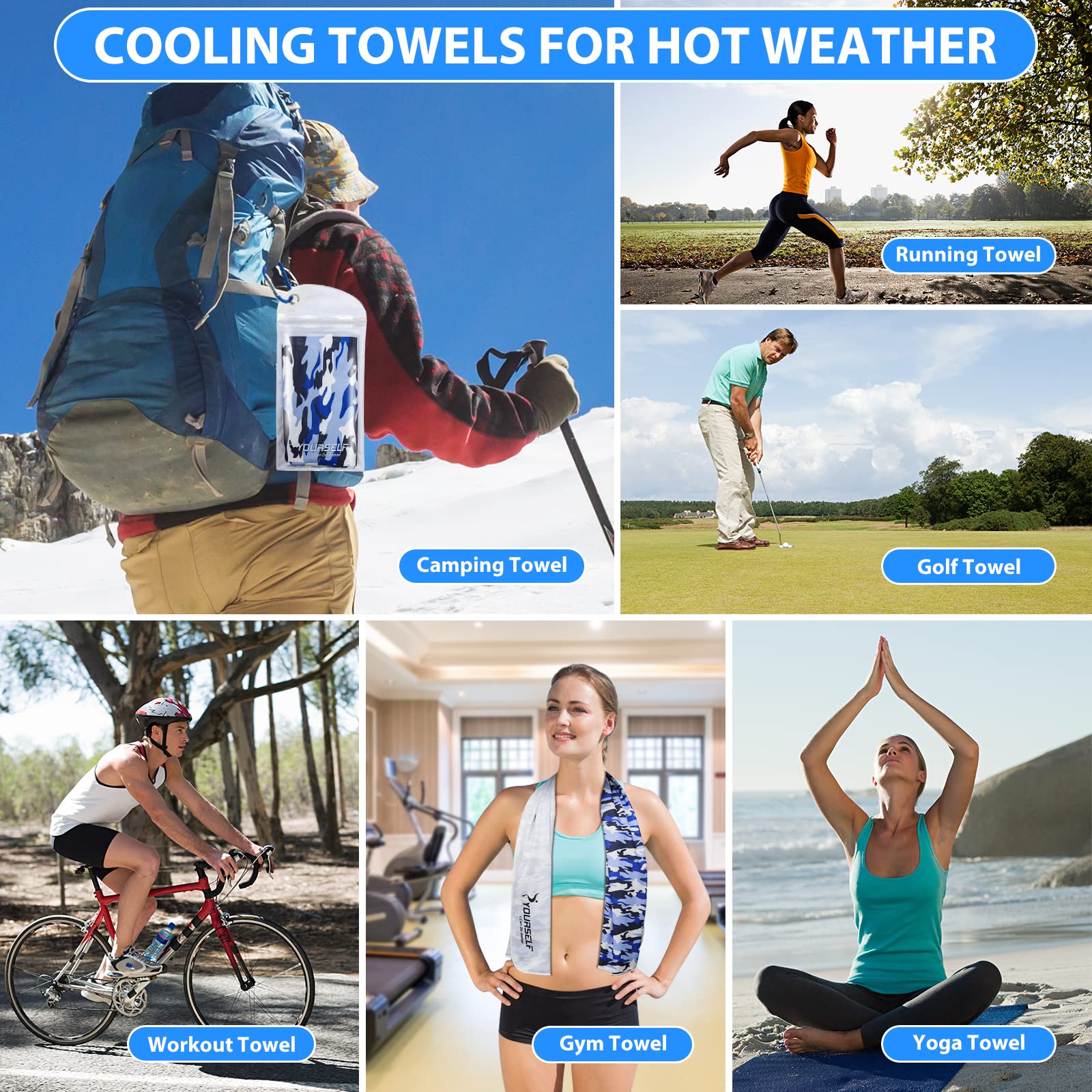 SYOURSELF Cooling Towel, Cooling Towels for Neck,40" x 12"Ice Towel for Instant Cooling Relief, Soft Breathable Chilly Towel, Perfect Yoga, Golf, Sports, Gym, Workout, Athletes Towel (1PC-Orange)