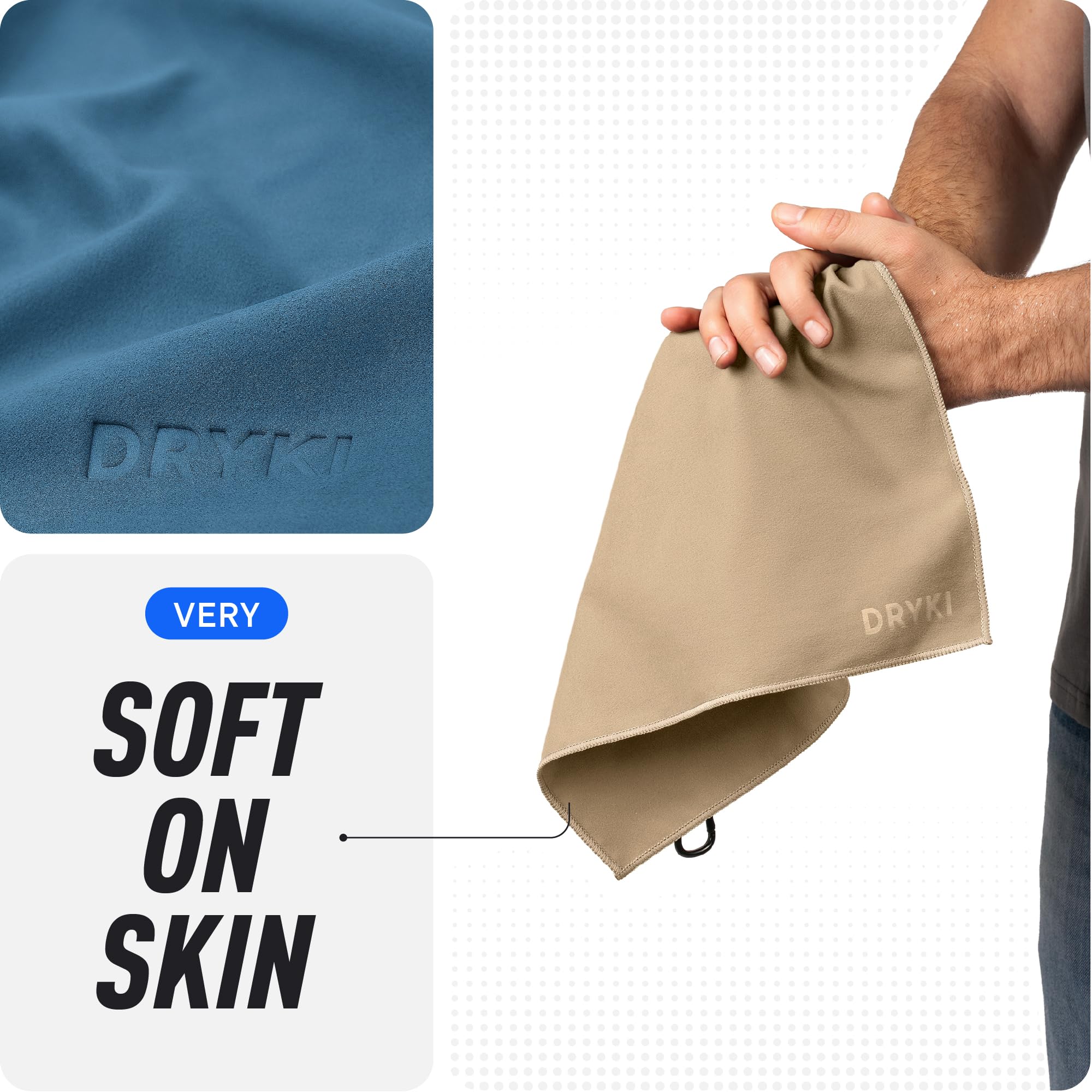 DRYKI Sweat Absorbing Handkerchiefs - The Original Pocket-Sized Sweat Towels - Quick-Dry Microfiber Sweat Rags for Face, Hands, & Body - Men & Women - Gym, Sports, and Work (Forest: 5 Pack)