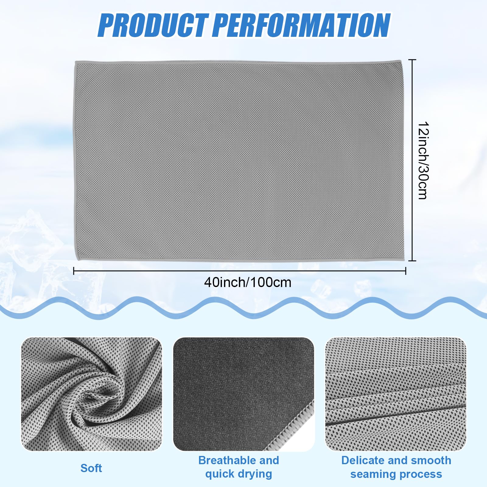 4 Pack Cooling Towels Cloth for Neck and Face, Ice Cool Towel Cold Rags for Sports Gym Fitness Yoga Running Tennis Baseball Hiking Camping(Y-4PACK-02)