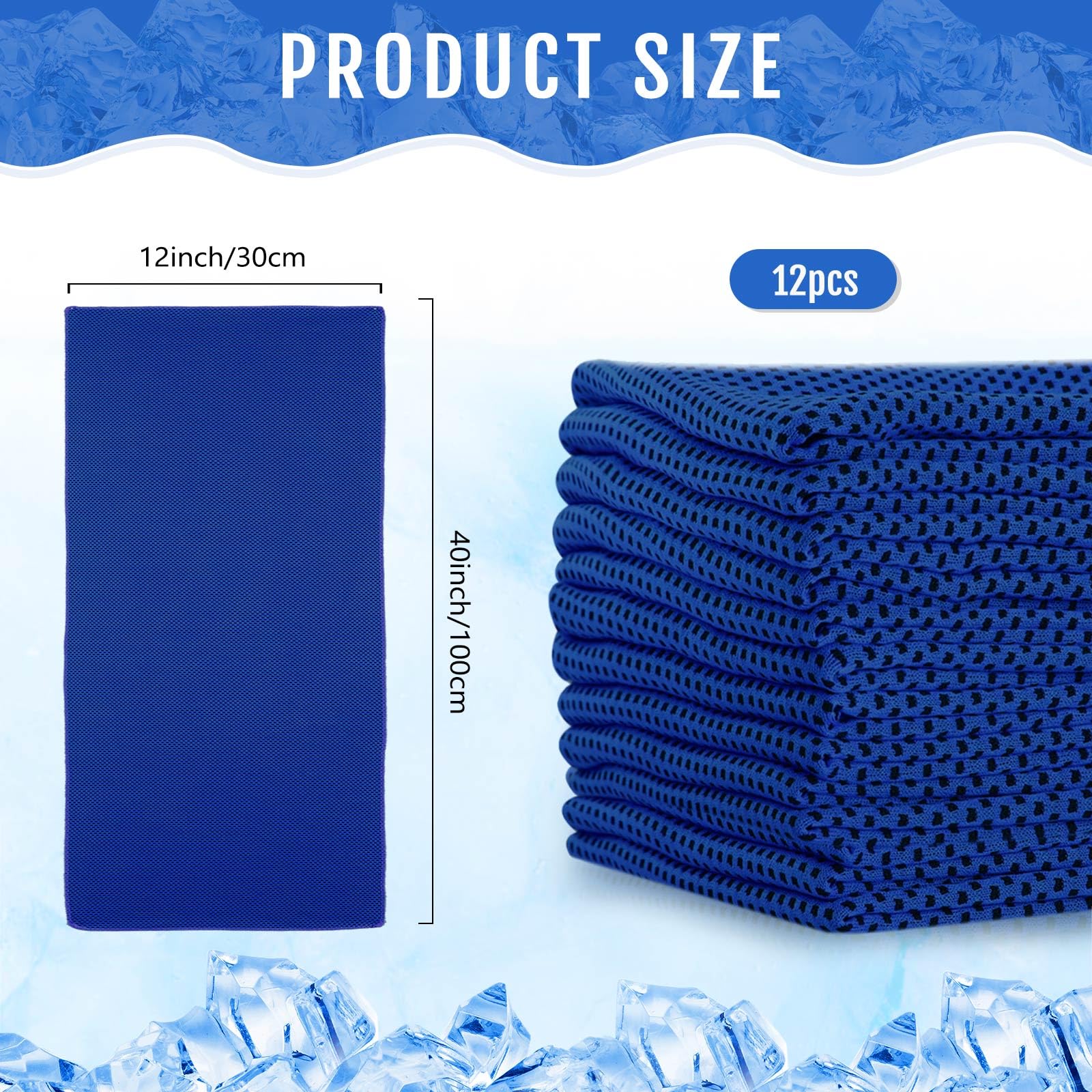 Hosuly 12 Pieces Cooling Towels, 40 x 12 Inch Ice Cool Towel for Neck and Face Microfiber Soft Breathable Chilly Rags for Yoga, Sports, Golf, Gym, Running, Workout(Purple)