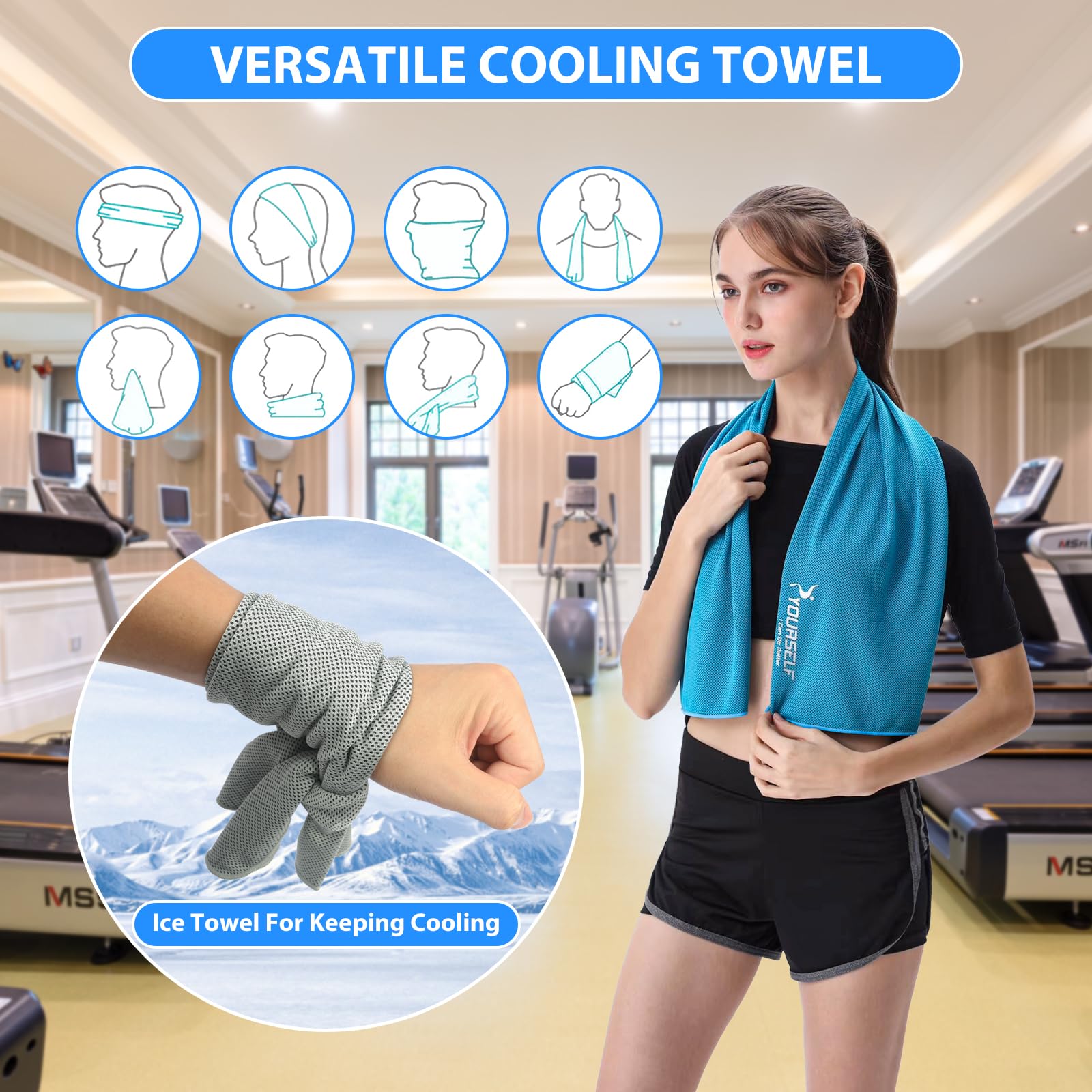 SYOURSELF Cooling Towel, Cooling Towels for Neck,40" x 12"Ice Towel for Instant Cooling Relief, Soft Breathable Chilly Towel, Perfect Yoga, Golf, Sports, Gym, Workout, Athletes Towel (1PC-Orange)