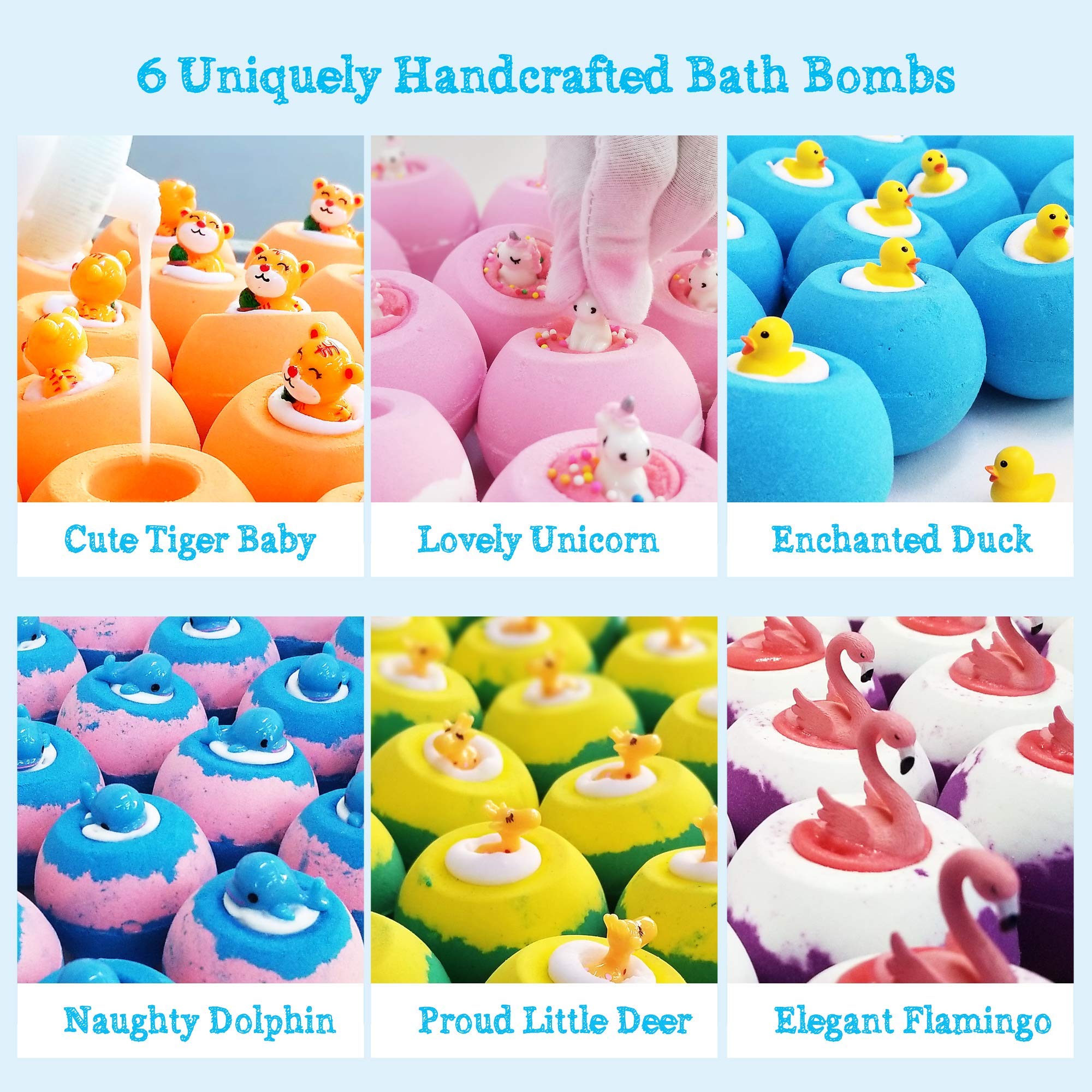 Aofmee Bath Bombs for Kids, 12 Pcs Kids Bath Bombs with Essential Oil, 6 Animal Shapes and Fruity Aroma, Natural Organic Spa Gift Set for Boys Girls, Birthday Christmas Halloween