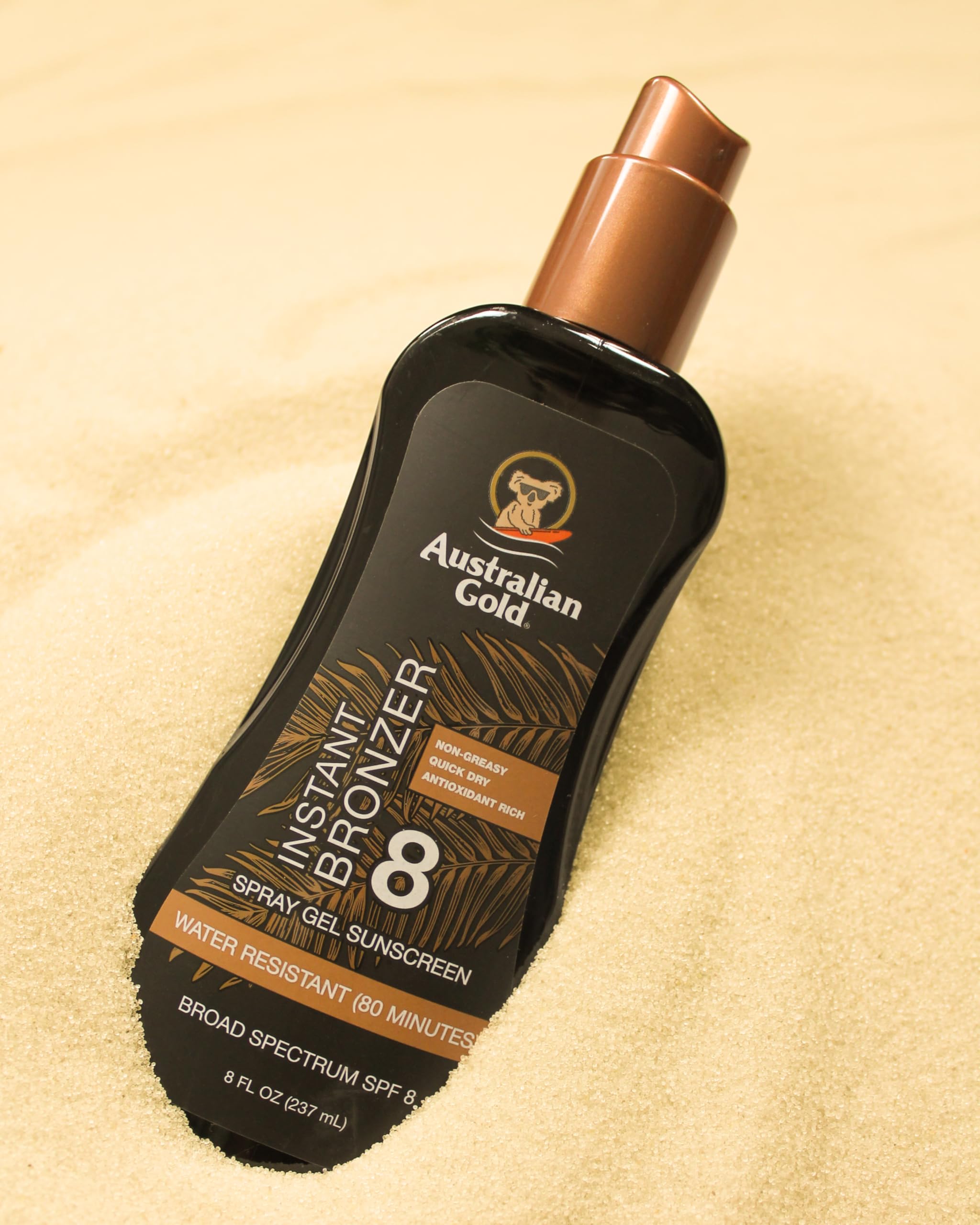 Australian Gold Spray Gel Sunscreen with Instant Bronzer SPF 50, 8 Ounce | Moisturize & Hydrate Skin | Broad Spectrum | Water Resistant,B07DG52KLY