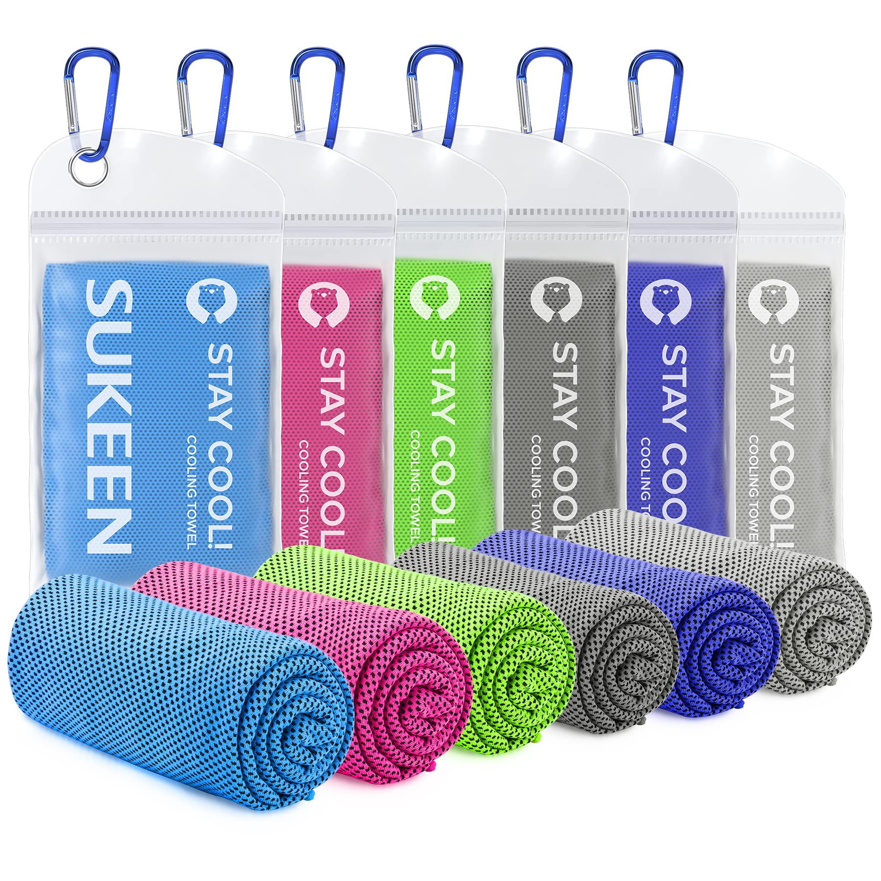 Sukeen Cooling Towel (40"x12") for Neck & Head - Soft Breathable Chilly Sweat Towel for Yoga, Golf, Gym, Camping, Running, Workout & More Activities