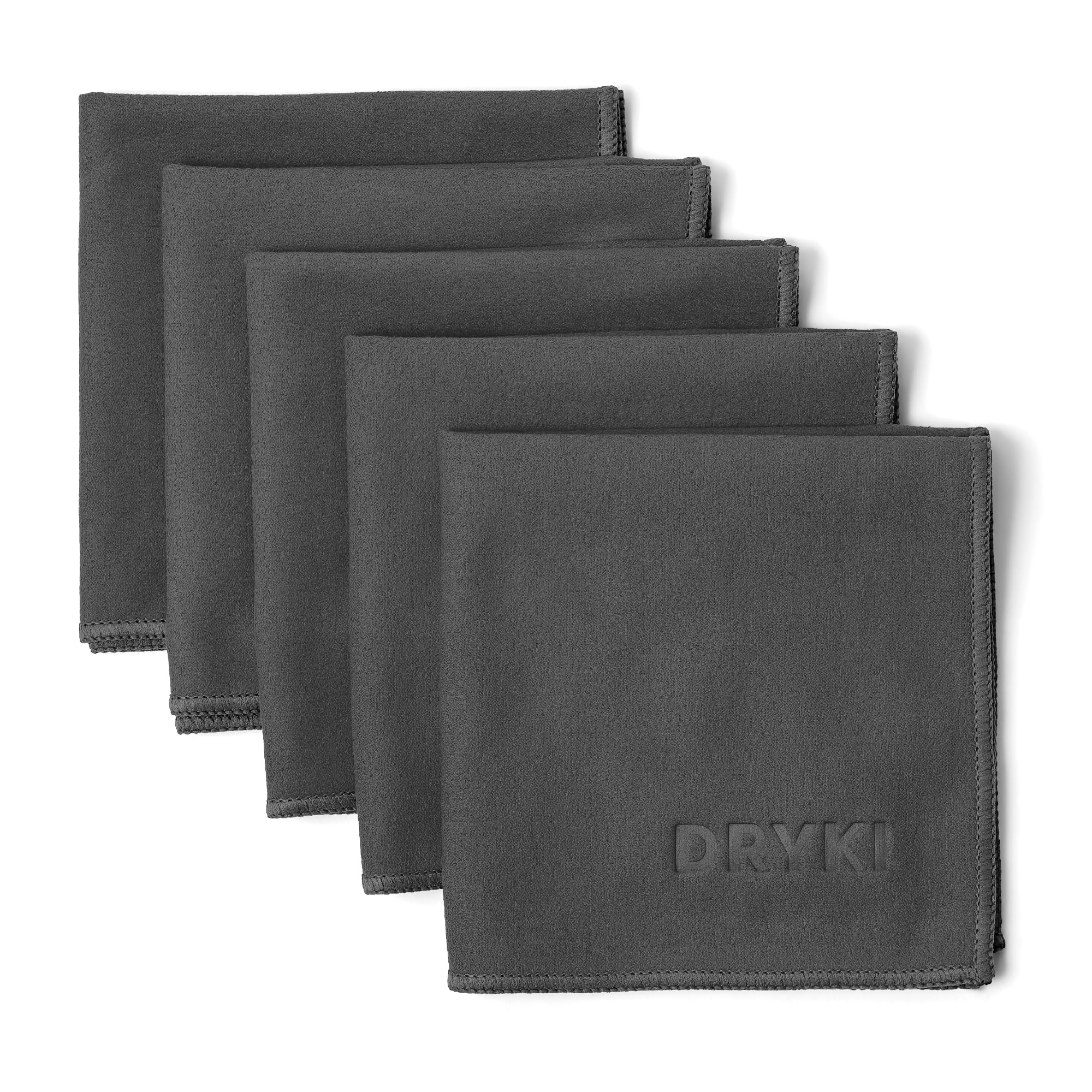 DRYKI Sweat Absorbing Handkerchiefs - The Original Pocket-Sized Sweat Towels - Quick-Dry Microfiber Sweat Rags for Face, Hands, & Body - Men & Women - Gym, Sports, and Work (Forest: 5 Pack)