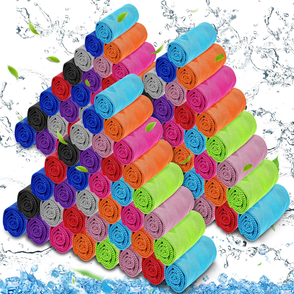 MENOLY 10 Pack Cooling Towels, Cooling Towels for Neck and Face, Sweat Microfiber Towel Soft Breathable Towel for Gym, Yoga, Camping, Running, Fitness, Workout & More Activities
