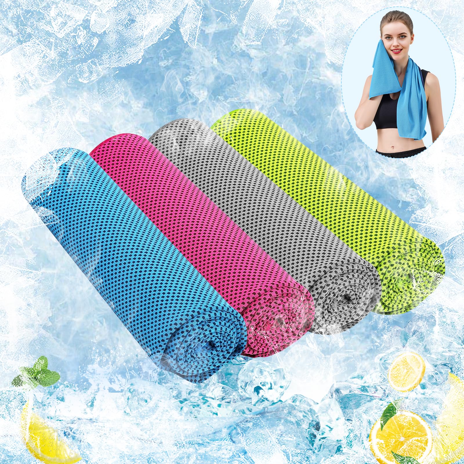 Cooling Towel (40"x12") - for Neck/Face, Ice Towel,Chilly Towel, Cooling Neck Wraps for Hot Weather Instant Chill, Soft Microfiber for Yoga, Gym, Golf, Running,Workout, Outdoor Sports, Hiking