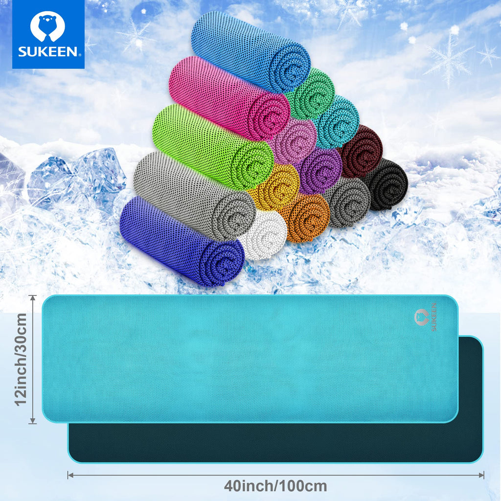 Sukeen 4 Pack Cooling Towels for Hot Weather 40"x12", Gym Towels for Men and Women, Soft Breathable Workout Towels for Yoga, Running, Sport, & More