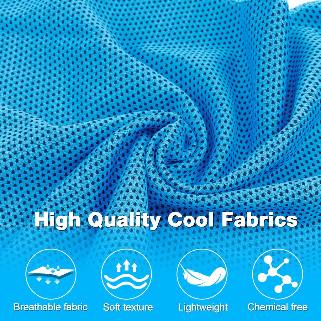 MENOLY 10 Pack Cooling Towels, 40"x12" Cooling Towels for Neck and Face with Breathable Carrying Bags,Soft Microfiber Instant Cooling Rags, Gym Workout Sweat Towel for Sports, Yoga, Camping, Running