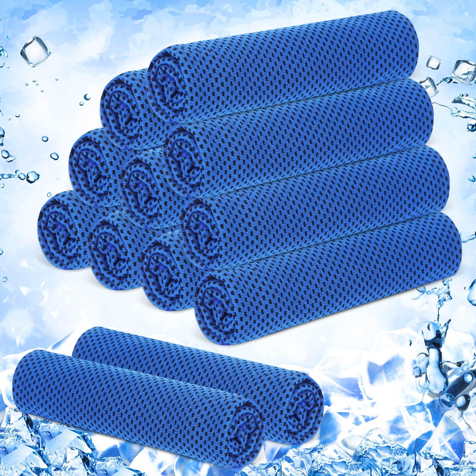 Hosuly 12 Pieces Cooling Towels, 40 x 12 Inch Ice Cool Towel for Neck and Face Microfiber Soft Breathable Chilly Rags for Yoga, Sports, Golf, Gym, Running, Workout(Purple)