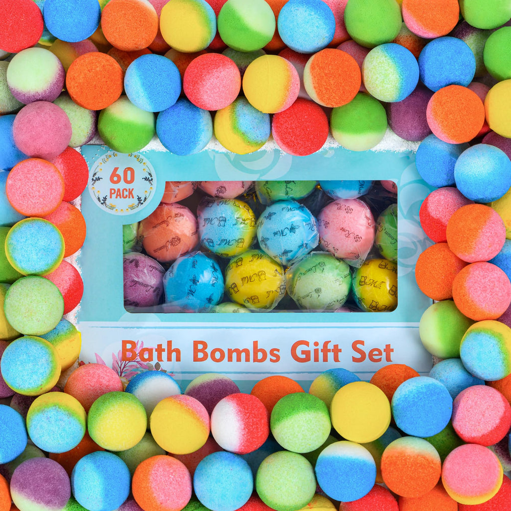 30 Pcs Bath Bomb Gift Set, Natural Organic Mini Bath Bombs, Handmade with Rich Fizz - Birthday Gift for Kids/Women/Men, Mother's Day, Ideal Gift for Valentine's Day