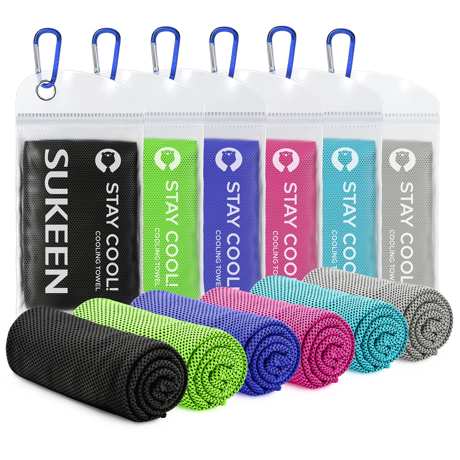 Sukeen Cooling Towel (40"x12") for Neck & Head - Soft Breathable Chilly Sweat Towel for Yoga, Golf, Gym, Camping, Running, Workout & More Activities