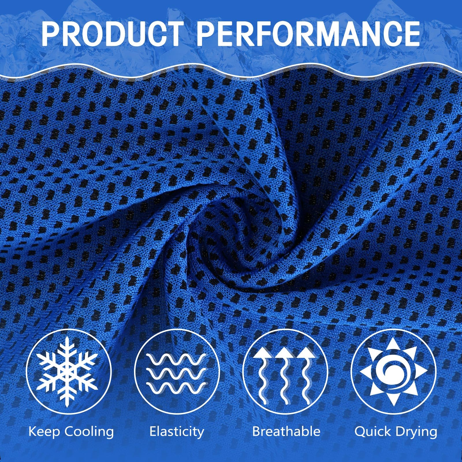 Hosuly 1000 Pack Cooling Towels Bulk 40 x 12 Inch Large Chilly Breathable Sweat Sports Cold Towels Sublimation Microfiber Ice Neck Rag for Hot Weather Workout Gym Team Gift (Dark Blue)