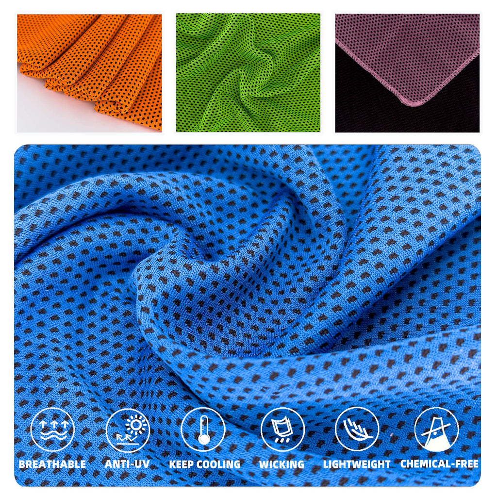 Cooling Towels, Soft Breathable Sweat Ice Towel for Sports, Yoga, Gym, Golf, Camping, Running, Fitness, Workout & More Activities