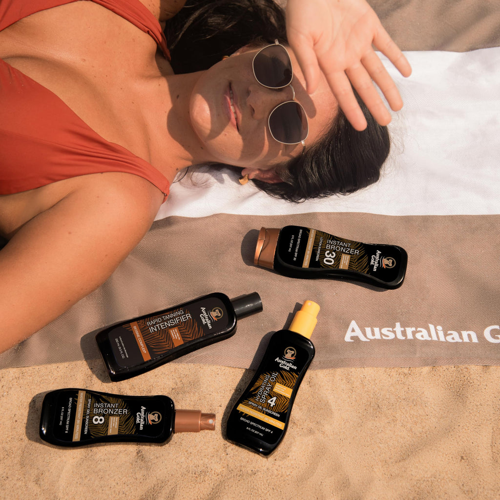 Australian Gold Spray Gel Sunscreen with Instant Bronzer SPF 50, 8 Ounce | Moisturize & Hydrate Skin | Broad Spectrum | Water Resistant,B07DG52KLY