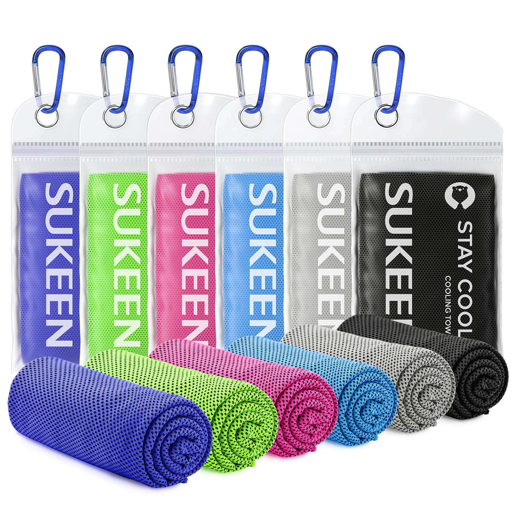 Sukeen Cooling Towel for Neck and Face (40"x12"), Microfiber Bulk Cooling Towels for Athletes Cooling Neck Wraps Instant Cooling Towels for Yoga,Gym,Golf,Running,Fitness and Workout