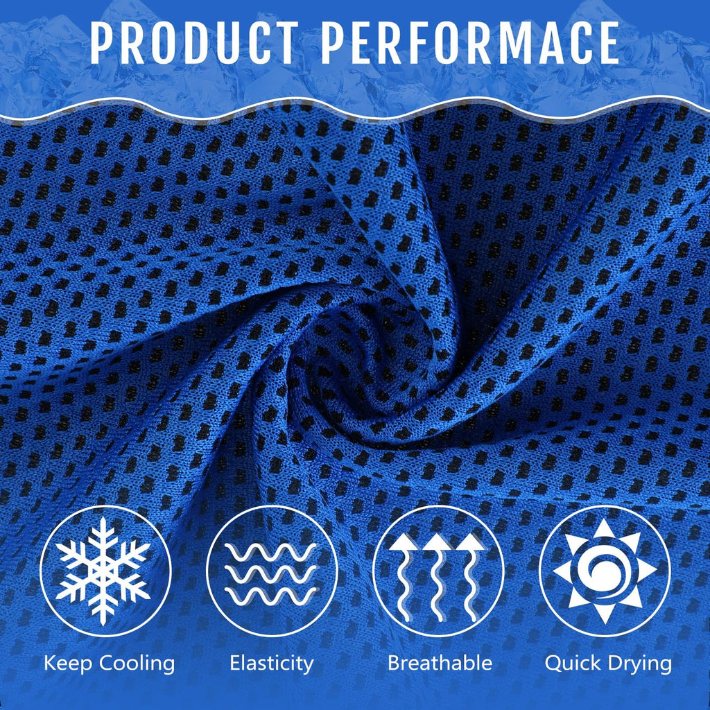 Hosuly 1000 Pack Cooling Towels Bulk 40 x 12 Inch Large Chilly Breathable Sweat Sports Cold Towels Sublimation Microfiber Ice Neck Rag for Hot Weather Workout Gym Team Gift (Dark Blue)