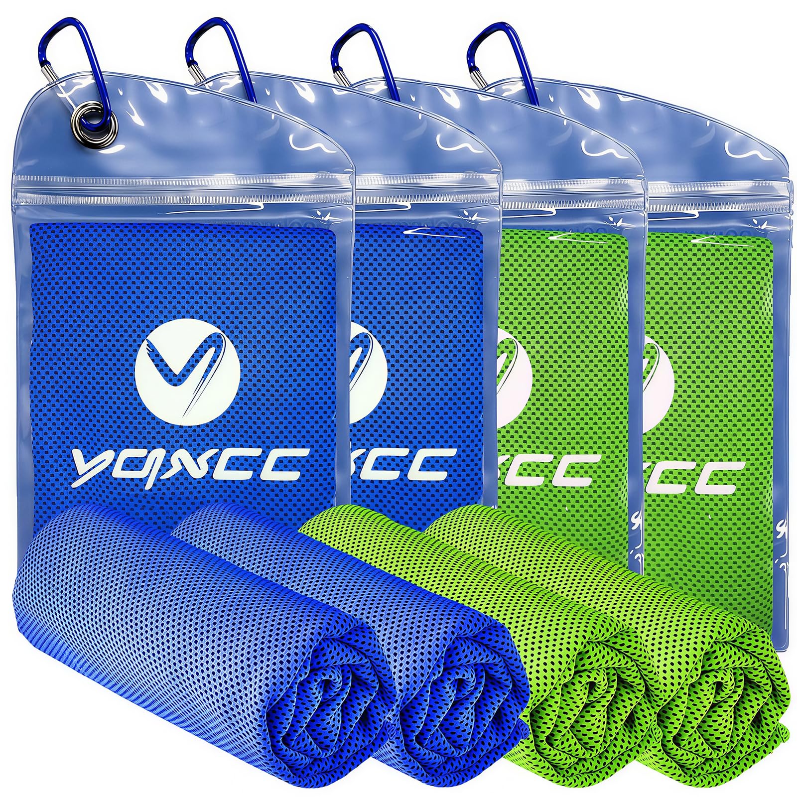 YQXCC 4 Pack Cooling Towels 40"x12", Cool Ice Towels for Neck & Face | Cooling Neck Wraps, Soft Breathable Microfiber Chilly Towels, Ideal for Gym, Yoga, Golf, Running, Camping & Hot Weather